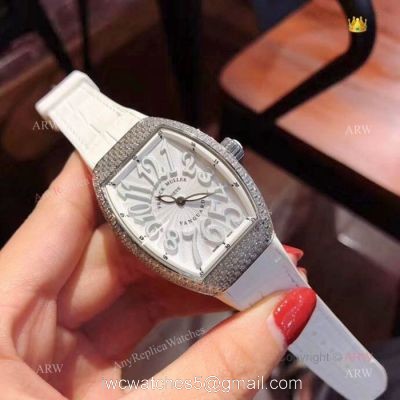 2019 Replica Franck Muller Vanguard Iced Out Watches Lady Size 1