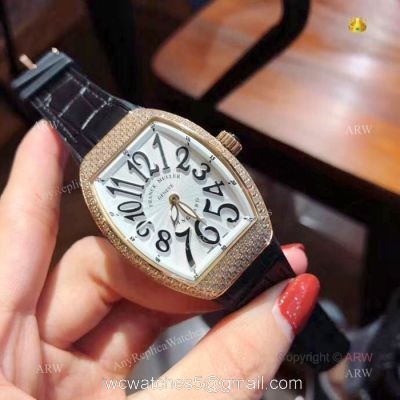 Best Replica Franck Muller Vanguard lady Watches Gold Diamond Case 1