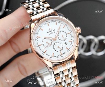 Omega De Ville Complications Omega Watch White Face Two Tone Rose Gold 41mm 1