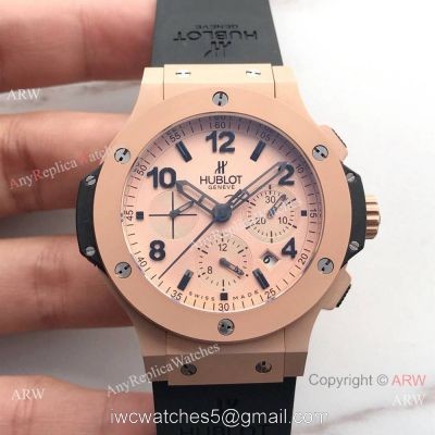 Hublot Big Bang Rose Gold Pink Dial Replica Watch 4100 Swiss Grade 1
