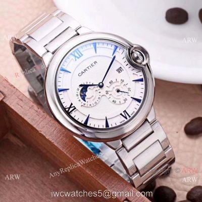 Best Quality Cartier Ballon Bleu De Moon Phase SS Automatic Replica Watch 1