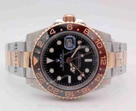 New Baselworld Rolex GMT-Master II BlackBrown Ceramic Bezel Watch 40MM 1