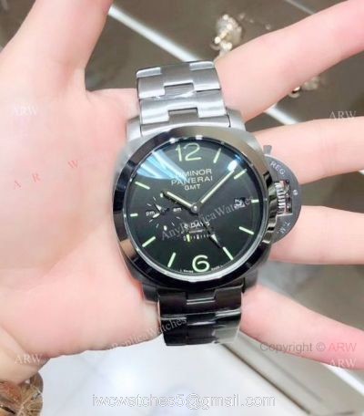 Replica Panerai Luminor GMT Watch Stainless Steel Gray Dial PAM233 1