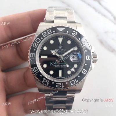 NEW UPGRADED Replica Rolex GMT Master II SS Black Ceramic Watch 1