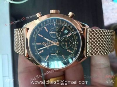 Breitling Transocean Copy watch Rose Gold Black Chronograph Watch 1