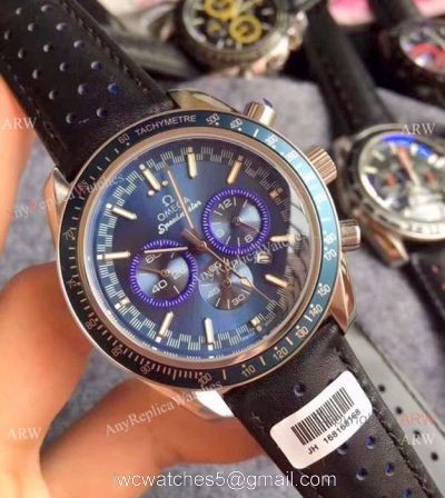 Omega Dark Side Of The Moon Copy Watches SS Blue Dial 1