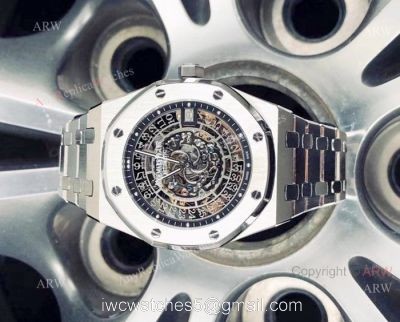 Fake AP Skeleton Wristwatch Audemars Piguet Royal Oak Stainless Steel Watch 1