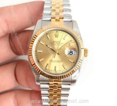 AR factory Replica Rolex DateJust 904L 3135 Watches Two Tone Jubilee Bracelet 1
