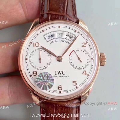 New SWISS Copy IWC Annual Calendar Automatic Watch Rose Gold 1
