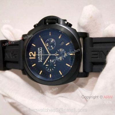 High Quality Panerai Daylight 44mm Watch All Black Chronograph Face 1