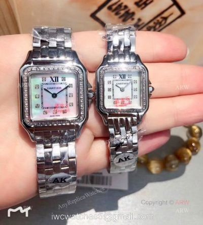 Copy Panthere De Cartier SS White MOP Dial Watches 1