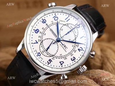 Newest Fake IWC Portugieser Rattrapante IW371215 SS Blue Markers Watch 41mm 1