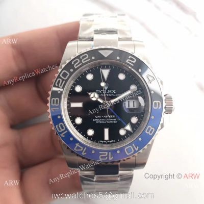 NEW UPGRADED Replica Rolex GMT-Master II SS Watch Black&038;Blue Ceramic 40mm 1