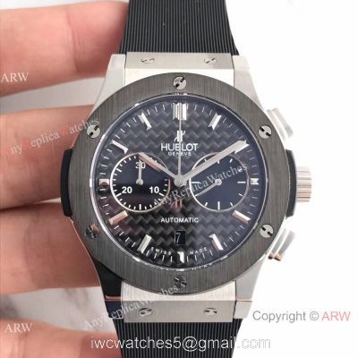 Swiss Copy Hublot Big Bang Classic Fusion Watch SS Black Carbin-fiber Dial 1