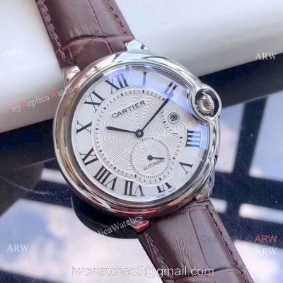 Fake Cartier Ballon Bleu De Automatic Watches SS White Roman Dial 1