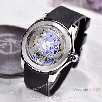 Best Replica CORUM Bubble Skeleton Watch SS Black Rubber Strap 1
