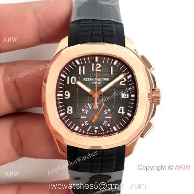 SWISS Copy Patek Philippe Aquanaut Chronograph 5968A Watch Rose Gold Black 1