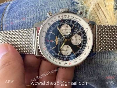 Copy Breitling Navitimer 01 Stainless Steel Mesh Band Watch 1