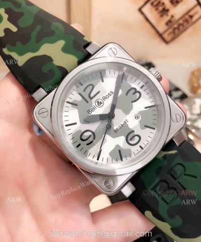2019 New Bell and Ross Replica Watches SS Case Camouflage Strap 1