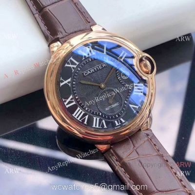Low Price Cartier Ballon Bleu De Automatic Watches Rose Gold Black Dial 1