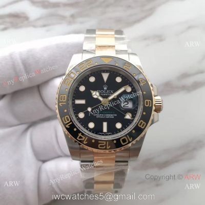 NEW UPGRADED Replica Rolex GMT-Master II 2-TONE Black Ceramic Watch 1