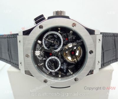 Hublot Tourbillon Skeleton Classic Fusion Watch 45mm SS Black Gummy Band 1