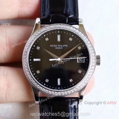 Swiss Grade Patek Philippe Calatrava 5296G-010 Copy Watches Black Dial 1