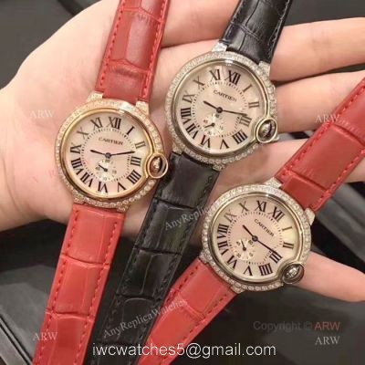 Copy Cartier Ballon Bleu de White MOP Dial Watches 36mm 1