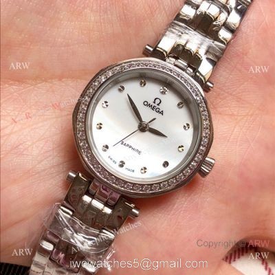 Replica Omega Women Watches Stainless Steel White MOP Dial 1