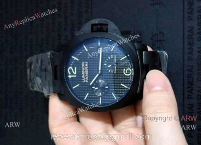 Luminor Panerai 72 Power Reserve Replica Watch All Black Green Markers 1