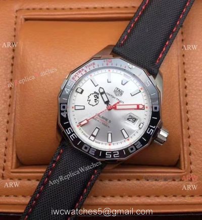 AAA Quality TAG Heuer Match Timer Watches Silver Face Black Leather 1