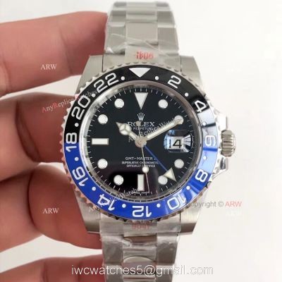 NEW UPGRADED V7 Rolex GMT-Master II BlackBlue Ceramic 904L Watch Swiss Eta3186 1