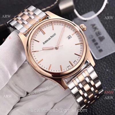 High Quality Audemars Piguet Two Tone Rose Gold White Face Watch 1