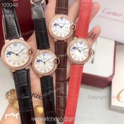 Copy Cartier Ballon Bleu Rose Gold Moonphase Watch 33mm and 36mm 1
