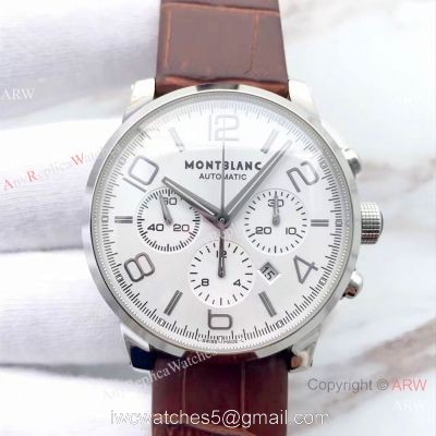 Mont Blanc Clone TimeWalker Chronograph Brown Leather Strap Watch Grade AAA 1