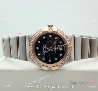 Omega Constellation Two Tone Rose Gold Sky Moon Dial Watch 1
