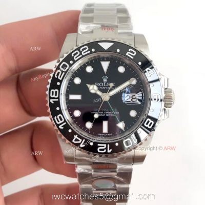 Swiss 3186 Rolex GMT-Master II Noob Factory v7 Watches 904L Steel Black Dial 1