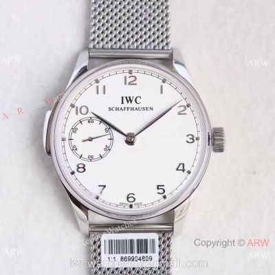 Replica IWC Portuguese Minute Repeater Stainless Steel Mesh Strap Watch 1