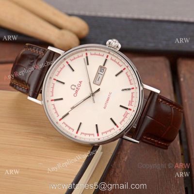 Omega Seamaster Replica Wristwatch SS Brown Leather Band 1