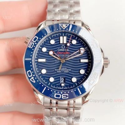 (OM) Omega Seamaster Diver 300M Master James Bond Watch Replica / SS Blue Dial 1
