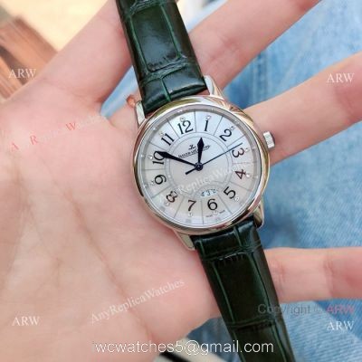 Copy Jaeger-LeCoultre Rendez Vous 33 Watch Green leather Strap 1