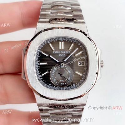 Swiss Grade 1 Copy Patek Philippe Nautilus Stainless steel Grey Face watch 40.5mm 1