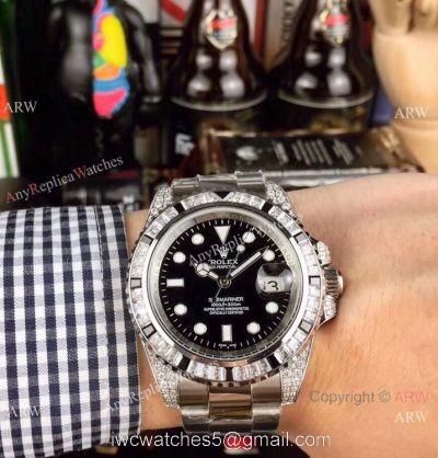 New Copy Rolex Submariner Rainbow Stainless Steel 40mm Watch 1