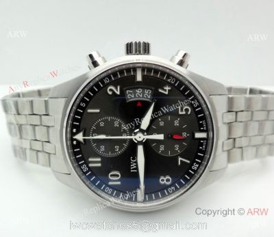 Replica Swiss IWC Pilot 7750 Stainless Steel Gray Dial Watch 43MM 1