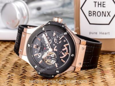 Fake Hublot Classic Fusion Rose Gold Skeleton Wristwatch 45mm 1