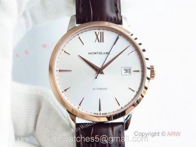 Montblanc AAA Watches Heritage Spirit 2824 Rose Gold Silver Dial Watch 1
