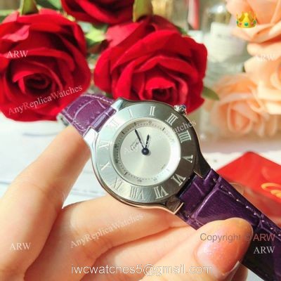 Cartier 21 Must De Cartier Womens Quartz Watch Silver Dial 28mm 1
