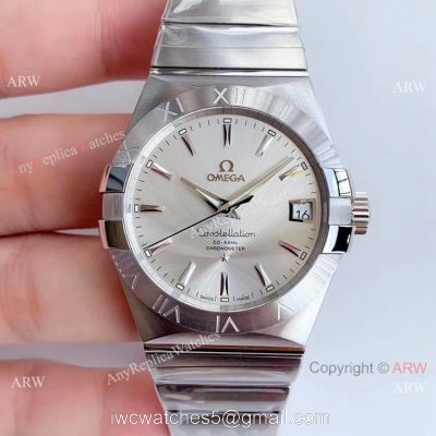 Omega Constellation SS Silver Diamond Dial VSF 8500 Watch Super Clone 1