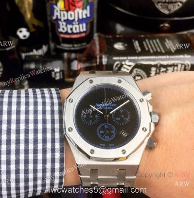 Copy Audemars Piguet Royal Oak Stainless Steel Blue Sub-dials Watch New Style 1