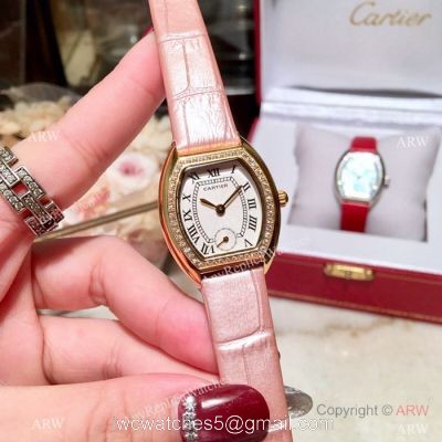 New Style Cartier Ladies Watch Gold Case White MOP Dial 1